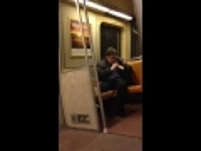 Drunk Dude Sings Lil Jon's "Get Low" On D.C. Metro