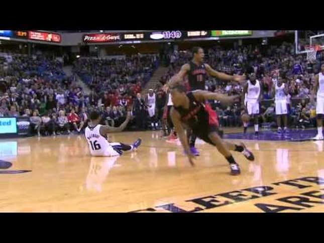 Kyle Lowry Gets Boned By Terrible Foul Call, Runs Right Off The Court