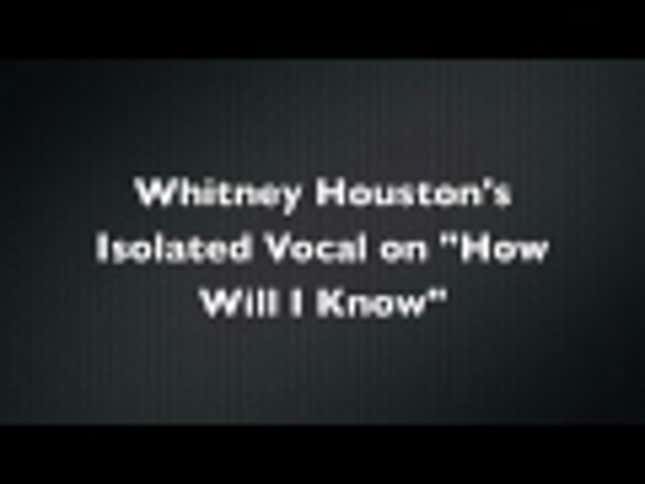 Isolated Track Of Whitney Houston Doing "How Will I Know" Is Flawless