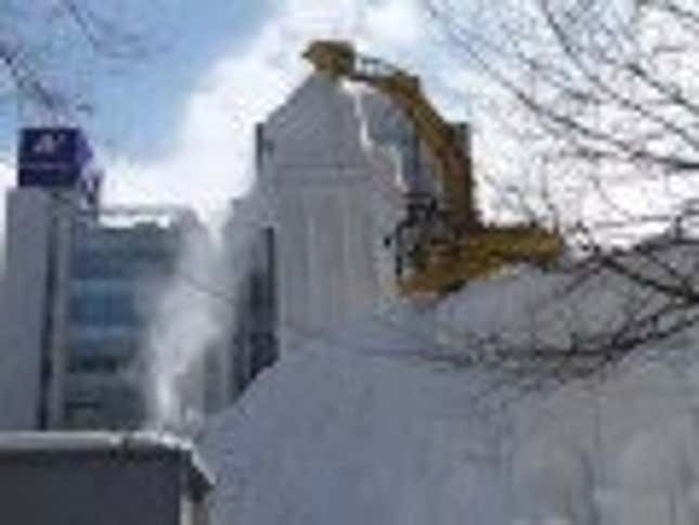 Watch The Brutal Destruction of Giant Snow Sculptures