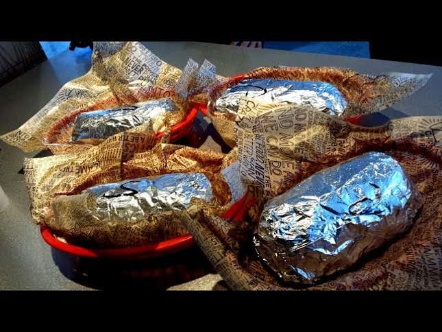 Four Chipotle Burritos. And A Diet Coke. In Three Minutes.