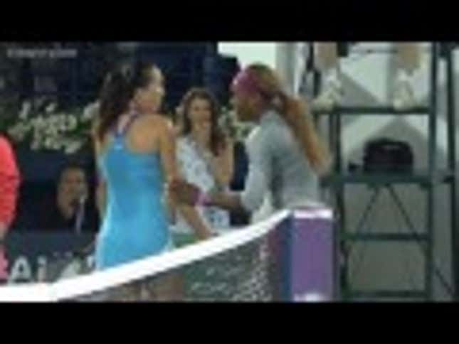 Tennis Player Scolded By Cranky Announcer: "Oh Do Shut Up, Jelena"
