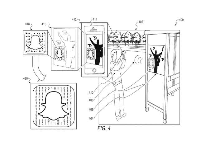 A patent application shows how users can scan a Snapcode for exclusive content.