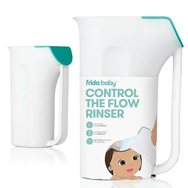 Image for article titled Frida Baby Control The Flow Bath Rinse Cup | Rinser Cup to Wash Hair + Body | Rinser Cup for Bath Time with Easy Grip Handle + Removable Rain Shower, Now 18% Off