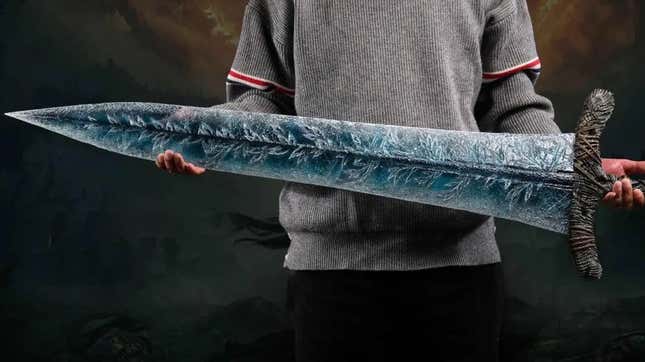 A replica Dark Moon Greatsword.