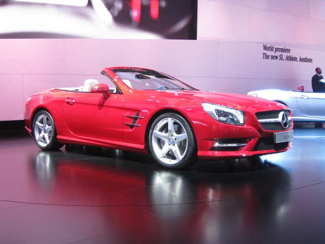 A red 2014 Mercedes SL