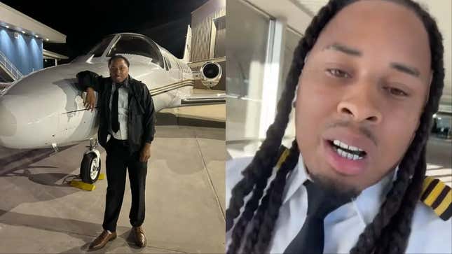 Image for article titled This Black Commercial Pilot Went Viral For Having Locs and a Grill...You Can Probably Guess Why