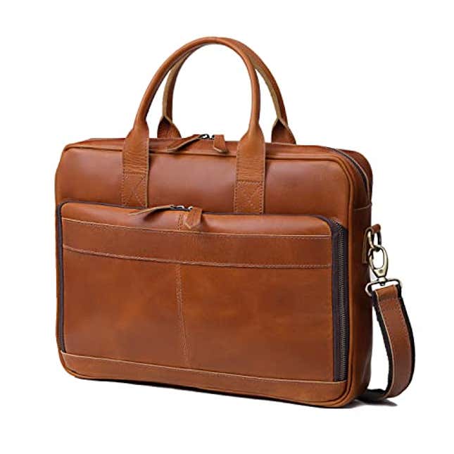 Image for article titled Leather briefcase 18 Inch Laptop Messenger Bags for Men and Women Best Office School College briefcase Satchel Bag, Now 45.72% Off