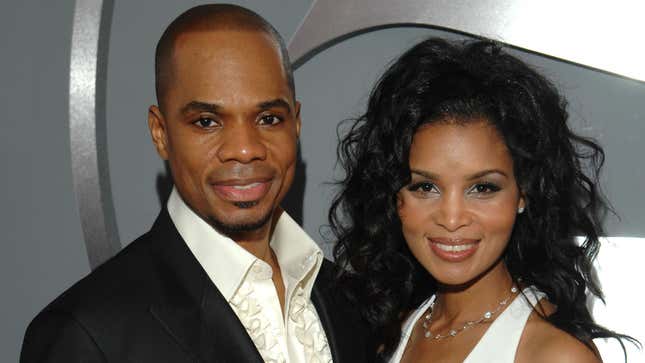 Kirk Franklin, nominee Best Contemporary R&B Gospel Album for "Hero" and Best Gospel Song for "Imagine Me", and wife Tammy Franklin