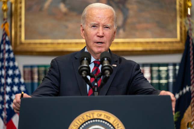 FILE - President Joe Biden speaks on student loan debt forgiveness, in the Roosevelt Room of the White House, Oct. 4, 2023, in Washington. The Biden administration will start canceling student loans for some borrowers starting in February as part of a new repayment plan. Cancellation was originally set to begin in July under the new SAVE repayment plan, but it&#39;s being unrolled ahead of schedule to provide faster relief to borrowers. (AP Photo/Evan Vucci, File)