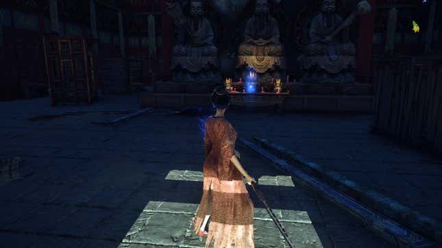 Where To Find All Faces Of The Past The protagonist of Wuchang stands before a gesture spot.