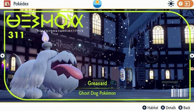 Greavard's Pokédex entry.