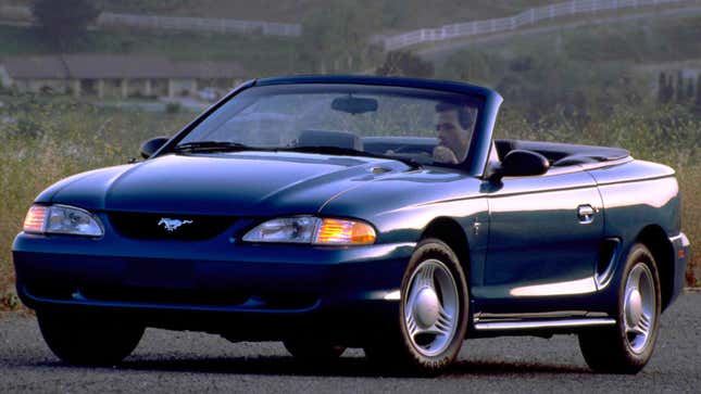 A convertible Ford Mustang