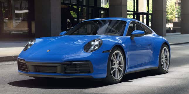 The 2022 Porsche 911 Carrera in Shark Blue.