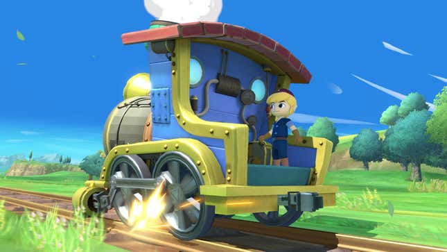 Toon Link is steering a steamboat like Mickey Mouse from the '20s/'30s.