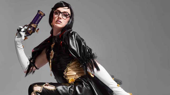 Velvet Caveat wears Bayonetta cosplay.