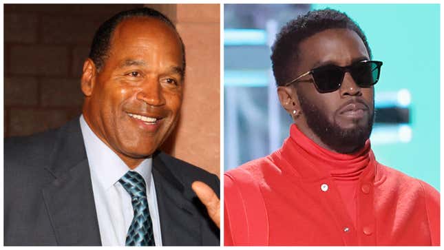 O.J. Simpson, left; Sean “Diddy” Combs.