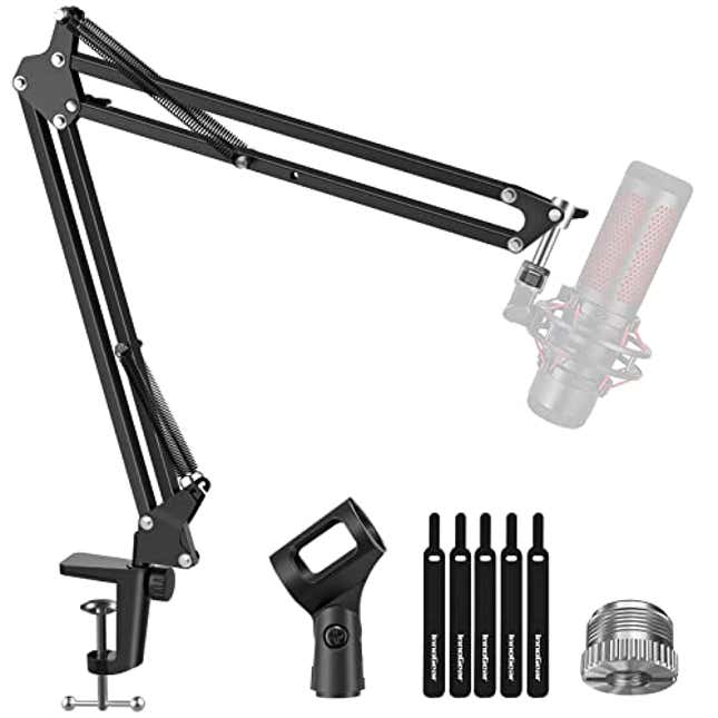 Image for article titled InnoGear Boom Arm Microphone Mic Stand for Blue Yeti HyperX QuadCast SoloCast Snowball Fifine Shure SM7B and other Mic, Now 13% Off