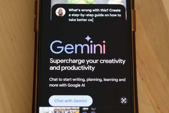 Gemini Ai is seen on a phone