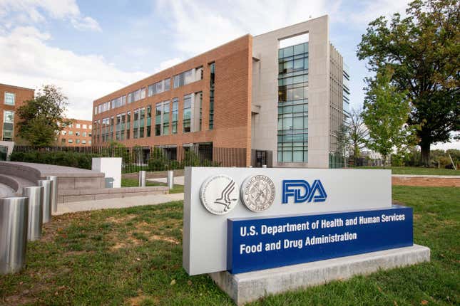 FILE - The U.S. Food and Drug Administration campus in Silver Spring, Md., is photographed on Oct. 14, 2015. On Tuesday, Oct. 3, 2023, U.S. regulators authorized another option for fall COVID-19 vaccination - updated shots made by Novavax. (AP Photo/Andrew Harnik, File)