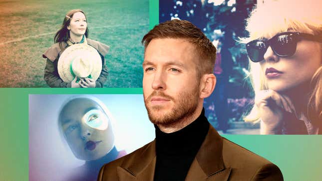 Bottom left: Stella Donnelly, Top left: Julia Jacklin, Middle: Calvin Harris, Right: Debbie Harry of Blondie 