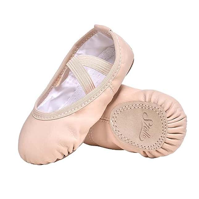 Image for article titled Stelle Ballet Shoes for Girls Toddler Ballet Slippers Soft Leather Boys Dance Shoes for Toddler/Little Kid/Big Kid (Ballet Pink, Now 54% Off