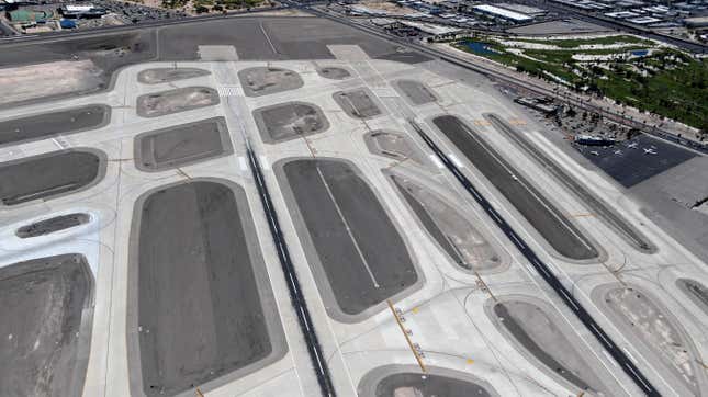 Empty airport runways