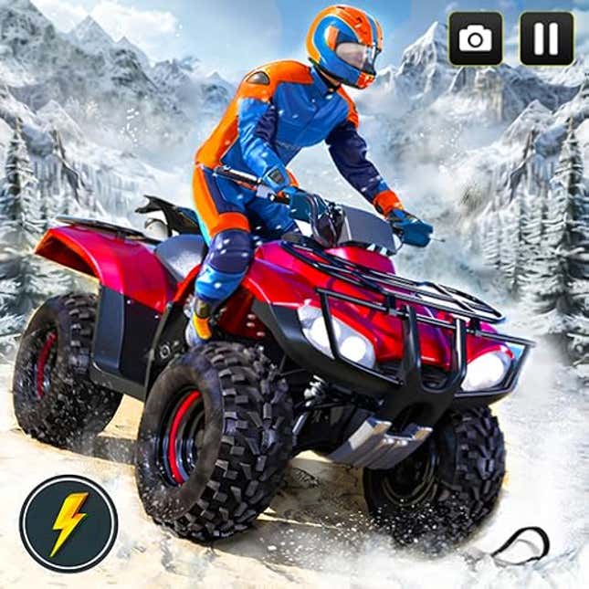 Image for article titled Futuristic Offroad Snow Mountain ATV Quad 4 Wheeler Bike Racing Stunt Simulator: Ultimate Crazy Bike Racing & Stunt Games, Now 50% Off
