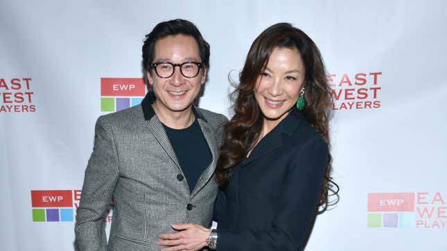 Ke Huy Quan and Michelle Yeoh attend the East West Players 56th Anniversary Visionary Awards at City Market Social House on April 23, 2022 in Los Angeles, California.