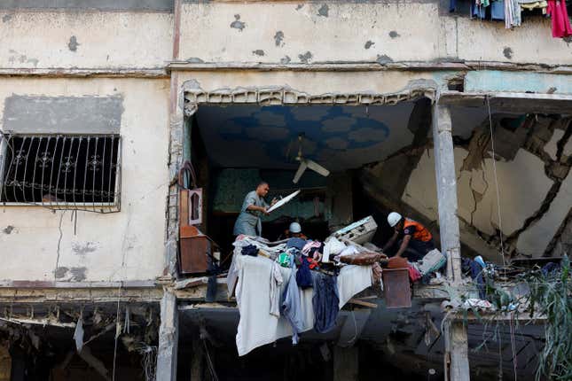 House in the Gaza Strip wrecked from Israeli strikes