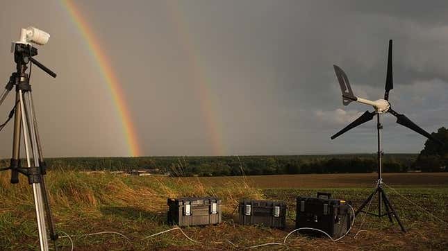 Image for article titled Artists are mining cryptocurrency with wind to fund climate science