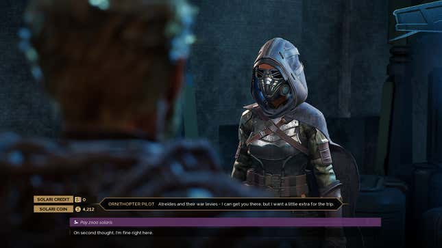 The price of fast travel in Dune Awakening.