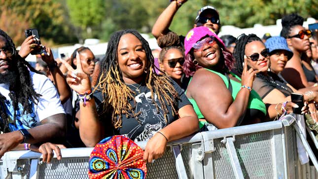 Festival goers attend 2023 ONE MusicFest at Piedmont Park on October 29, 2023 in Atlanta, Georgia. 