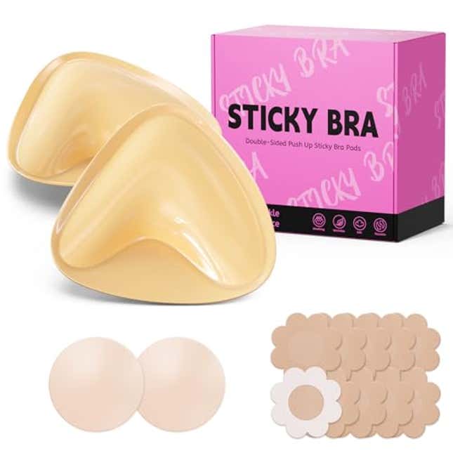 Image for article titled Ultra Push up Sticky Bra Pads Inserts | Double Sided Adhesive Bra Inserts | Stick on Bra for Sports Bra Swimsuit (Medium, Now 39% Off