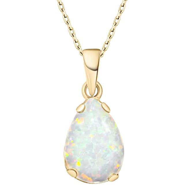 Image for article titled 14K Gold Plated Opal Necklace for Women, Now 29% Off