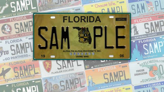 An image showing a personalised license plate design from Florida