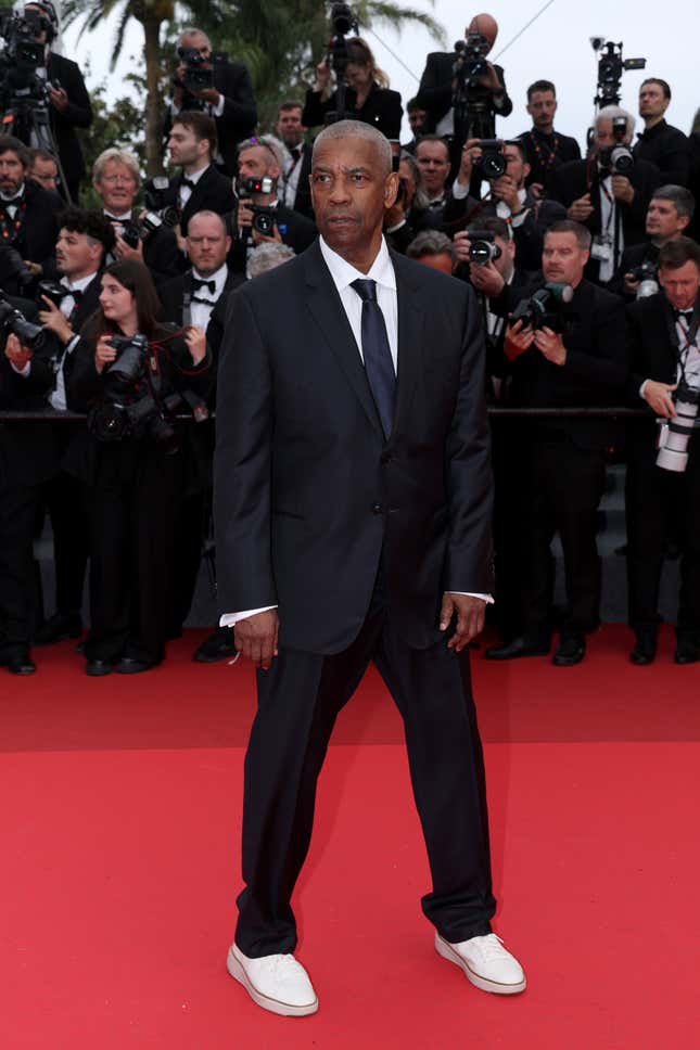 CANNES, FRANCE - MAY 19: Denzel Washington attends the “Highest 2 Lowest” red carpet at the 78th annual Cannes Film Festival at Palais des Festivals on May 19, 2025 in Cannes, France.