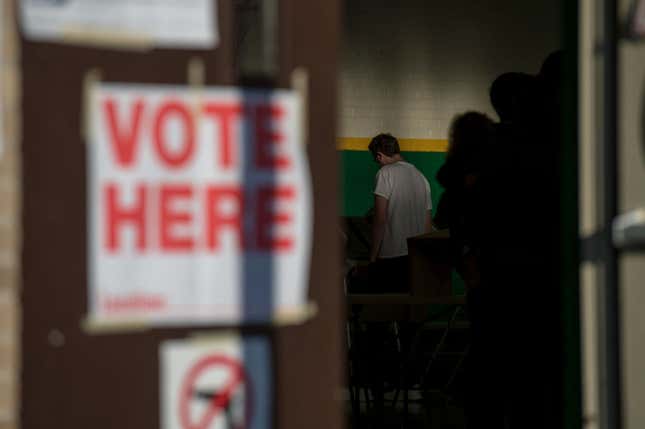 Voters wait in line to cast their ballots on election day in Memphis, TN, on November 6, 2018.