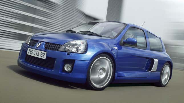 A blue Renault Clio V6