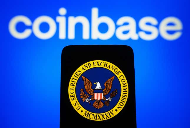 Image for article titled Coinbase just got a big win as Trump&#39;s SEC drops the case against it