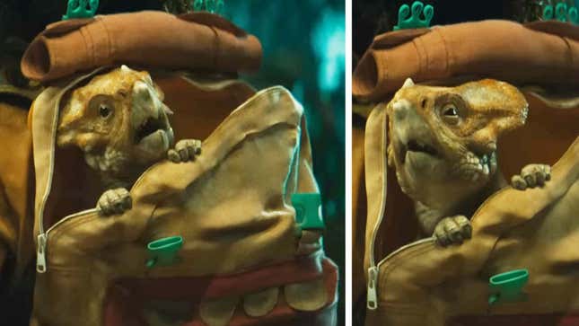Image for article titled Jurassic World Rebirth's Last Trailer Reveals Super-Cute Backpack Dino