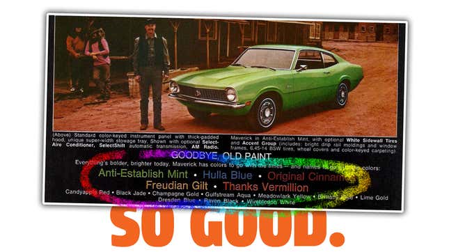 Image for article titled Ford Maverick Color Names Used To Be Fantastic