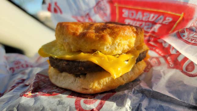 Hardee's and Carl's Jr. sausage egg and cheese biscuit
