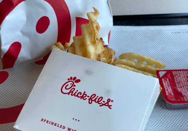 A Chick-fil-A meal in Novato, California. 