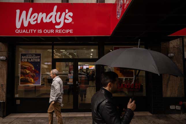 A Wendy's Co. restaurant in New York, US