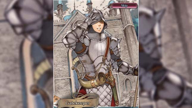 A screenshot of Gatekeeper from Fire Emblem Heroes.