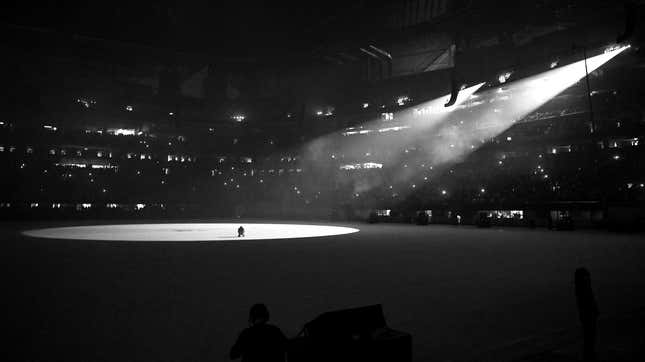 Kanye West is seen at ‘DONDA by Kanye West’ listening event at Mercedes-Benz Stadium on July 22, 2021 in Atlanta, Georgia.