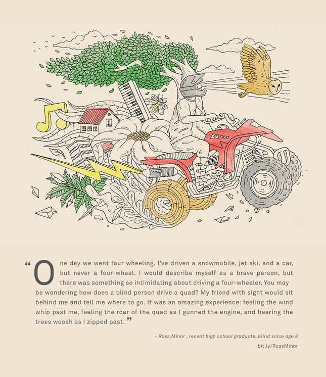 Image for article titled In intricate drawings, an illustrator recreates the “sensory enchantment” experienced by blind travelers