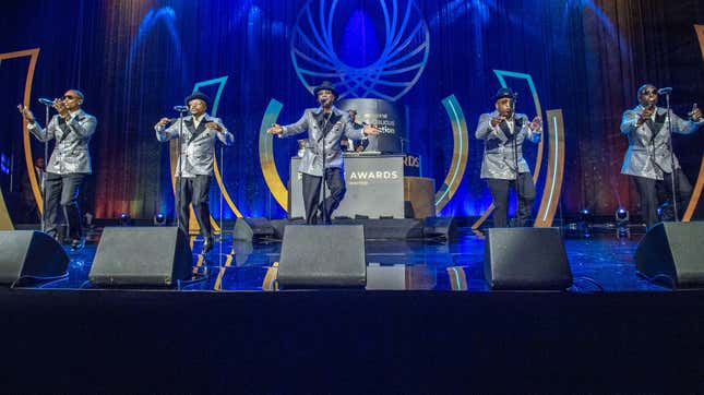 Ronnie DeVoe, Ricky Bell, Ralph Tresvant, Michael Bivins, and Johnny Gill of New Edition perform onstage during the Congressional Black Caucus Annual Legislative Conference Phoenix Awards at the Walter E. Washington Convention Center on September 23, 2023 in Washington, DC. 