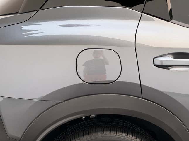 Fuel door of a 2025 Nissan Kicks